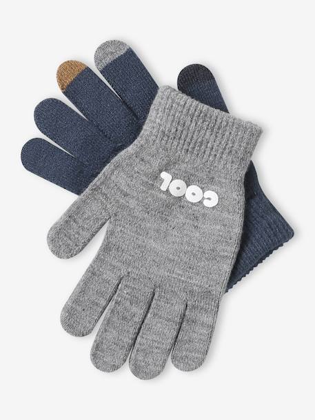 Pack of 2 pairs of magic gloves for boys navy blue 