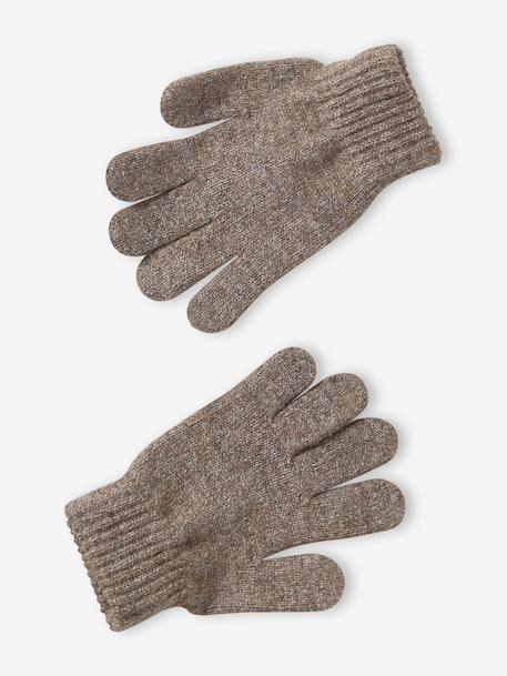 Hat, snood and gloves set for boys taupe 