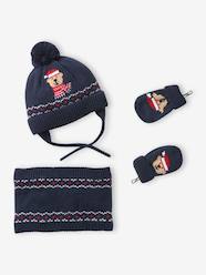 3-piece baby hat, snood and mittens set