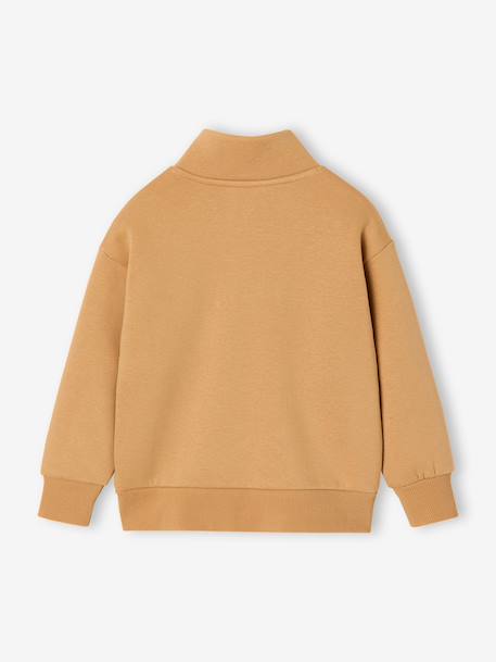 Sweatshirt with trucker collar for boys peacock blue+yellow 