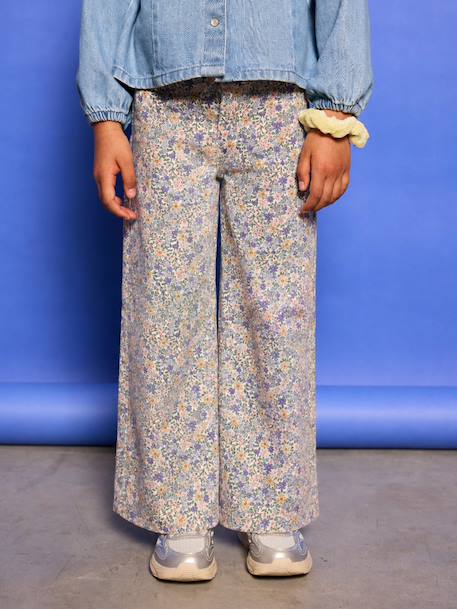 Wide-leg trousers for girls lilac 