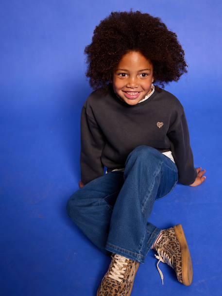 Basics Sweatshirt with Motif for Girls anthracite+coral+purple clover+sage+vanilla+violet 