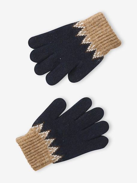 Hat, snood and gloves set for boys mocha 