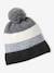 Striped Beanie + Snood + Gloves Set for Boys BLUE DARK TWO COLOR/MULTICOL+grey 