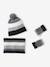 Striped Beanie + Snood + Gloves Set for Boys BLUE DARK TWO COLOR/MULTICOL+grey 
