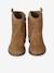 Leather zip-up boots for girls brown 