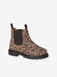 Shoes-Leather elasticated ankle boots for girls