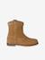 Leather zip-up boots for girls brown 