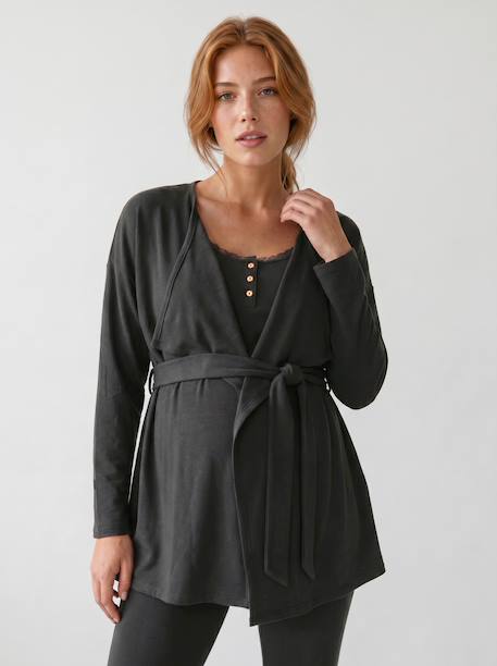3-Piece Loungewear Set, Maternity & Nursing Special anthracite+Dark Blue 