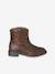 Zip-up synthetic boots for girls brown 