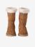 Zip-up leather boots for girls brown 