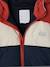 Hooded puffer jacket for boys blue+rust 