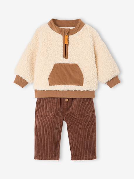 Sweatshirt and trousers set for baby boys cocoa 