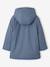Raincoat with Hood & Sherpa Lining for Boys grey blue+night blue 