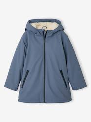 Boys-Coats & Jackets-Raincoat with Hood & Sherpa Lining for Boys