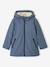 Raincoat with Hood & Sherpa Lining for Boys grey blue+night blue 
