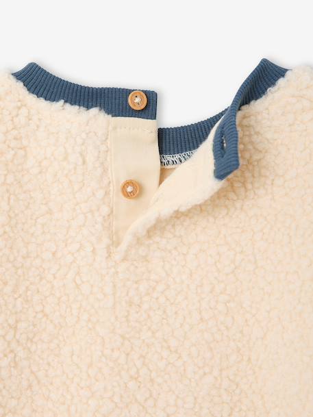 Dungarees and sherpa sweatshirt set for baby boys grey blue 