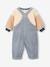 Dungarees and sherpa sweatshirt set for baby boys grey blue 