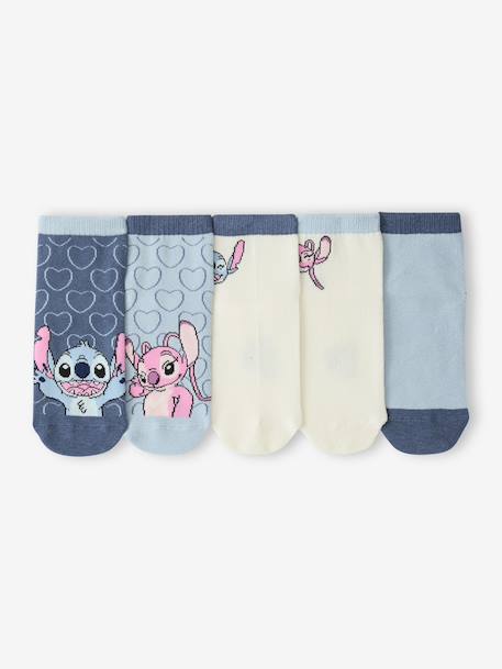 Pack of 5 Lilo & Stitch ankle socks for girls denim blue 