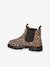 Leather boots with elasticated sides for girls beige 