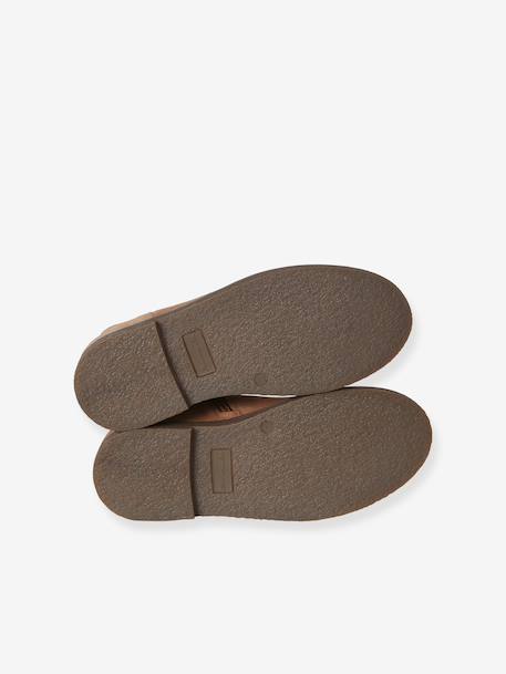 Leather Boots with Elastic, for Girls camel+gold+navy blue 