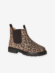 Shoes-Leather boots with elasticated sides for girls