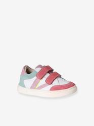 Shoes-Leather trainers with hook and loop tape for babies