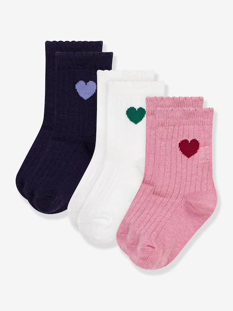 Pack of 3 heart socks PETIT BATEAU multicoloured 