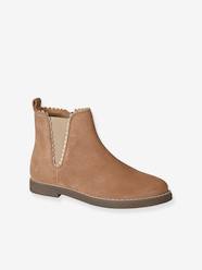 Shoes-Girls Footwear-Leather Boots with Elastic, for Girls