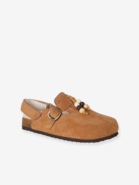 Mule slippers for girls brown 