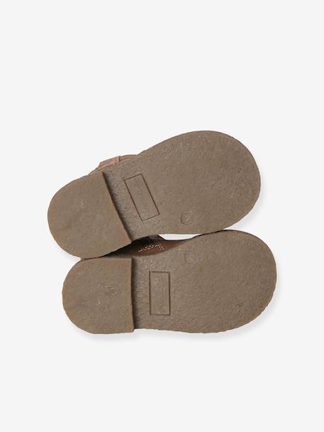 Baby first walker leather ankle boots brown 