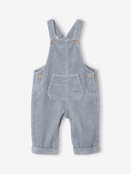 Dungarees and sherpa sweatshirt set for baby boys grey blue 