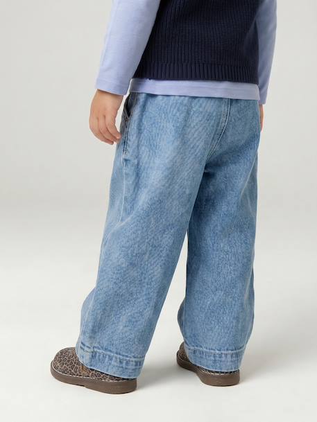 Wide Leg Jeans with Tie Belt, for Babies brut denim+stone 
