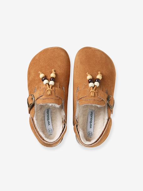 Mule slippers for girls brown 