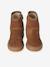Pair of girls leather boots brown+taupe 
