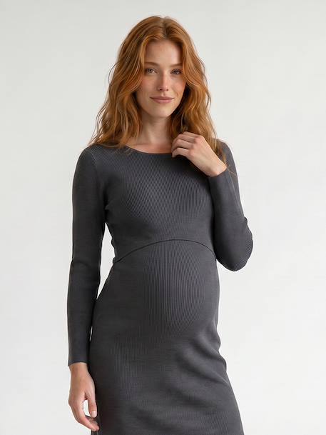 Maternity and nursing dress anthracite 