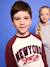 Long-sleeved raglan T-shirt for boys bordeaux red 