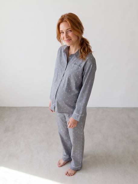 Maternity pyjamas and nursing sage green 