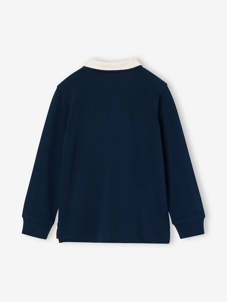 Long-sleeved polo shirt for boys navy blue 