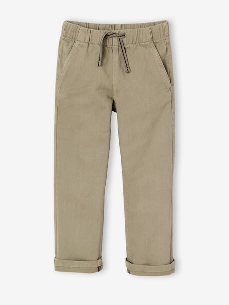Easy-to-put-on fluid trousers for boys medium blue+night blue+sage green+terracotta 