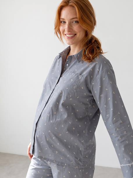 Maternity pyjamas and nursing sage green 