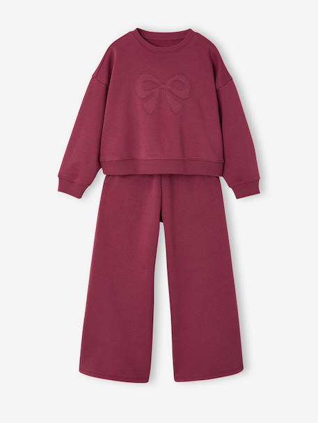 Sweatshirt and joggers set for girls plum 