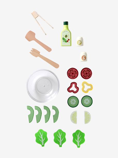 FSC 100% wooden salad set with spinner ecru 
