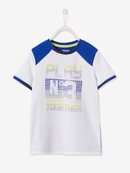 Two-Tone Sports T-Shirt in Techno Fabric & Pixel-Effect Details for Boys