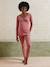 Set of 2-piece organic cotton* maternity and nursing pyjamas old rose 