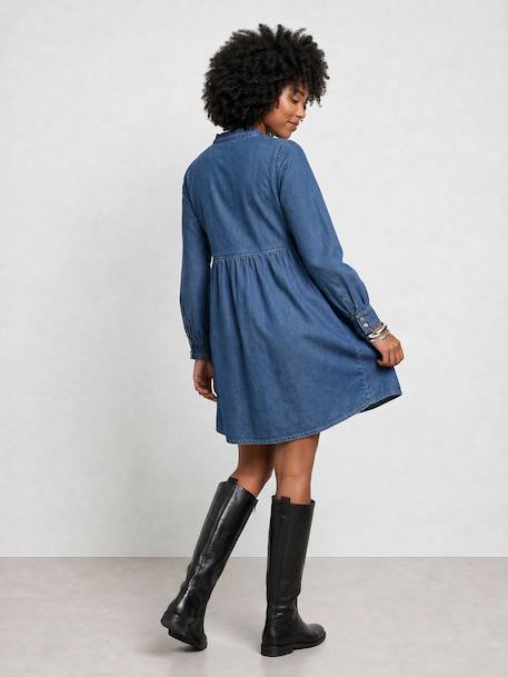Maternity long-sleeved dress stone 