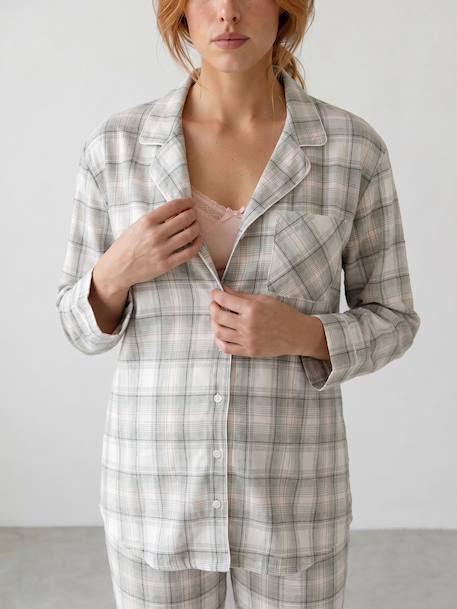 Maternity and nursing pyjamas dusky pink 