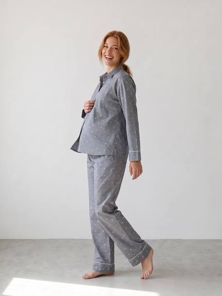 Maternity pyjamas and nursing sage green 