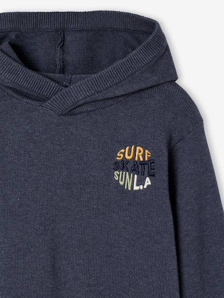 Hooded jumper for boys marl blue 