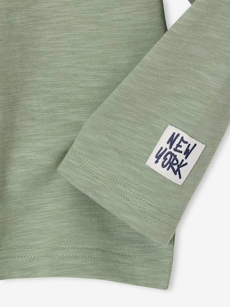 Flocked Long-Sleeved T-Shirt for Boys dusky pink+sage green 